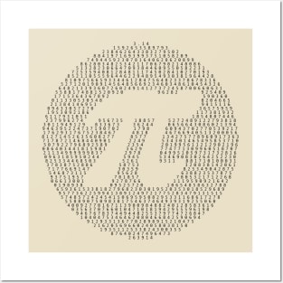 Pi Day cool circle pattern with pi digits and symbol Posters and Art